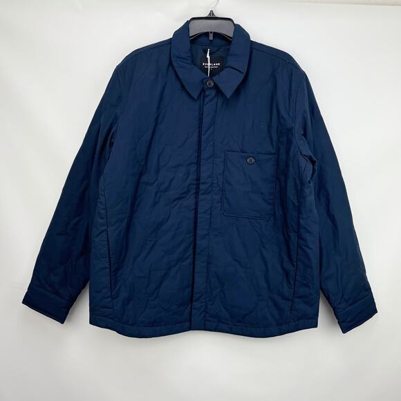 Everlane Mens The ReNew Quilted Liner Shirt Jacket Small Navy Blue Shacket NWT - Picture 5 of 9
